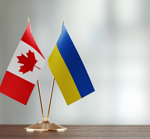 Canada-Ukraine+Flags
